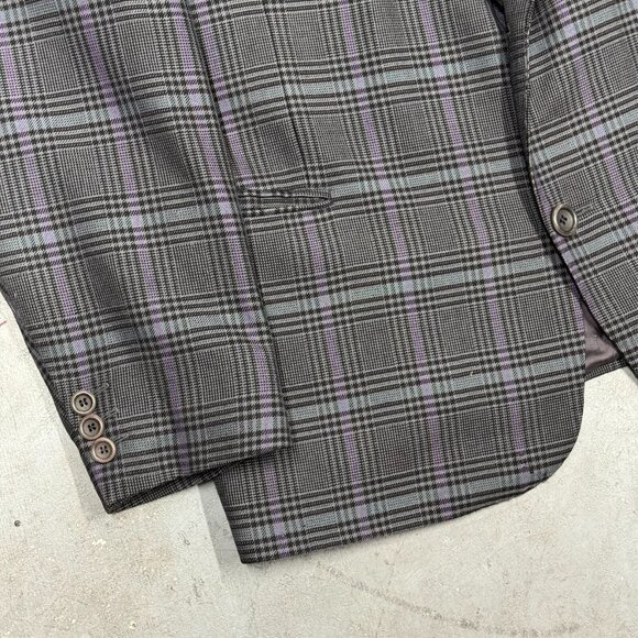 Vintage Windsor 100% Cashmere Blazer Glen Check Sport Coat Brown 42R - Picture 4 of 12